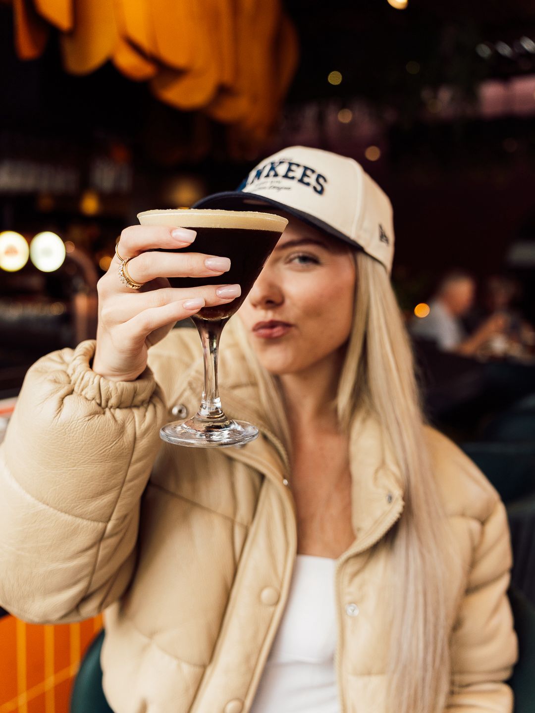 Espresso martini raised at the BAH bar